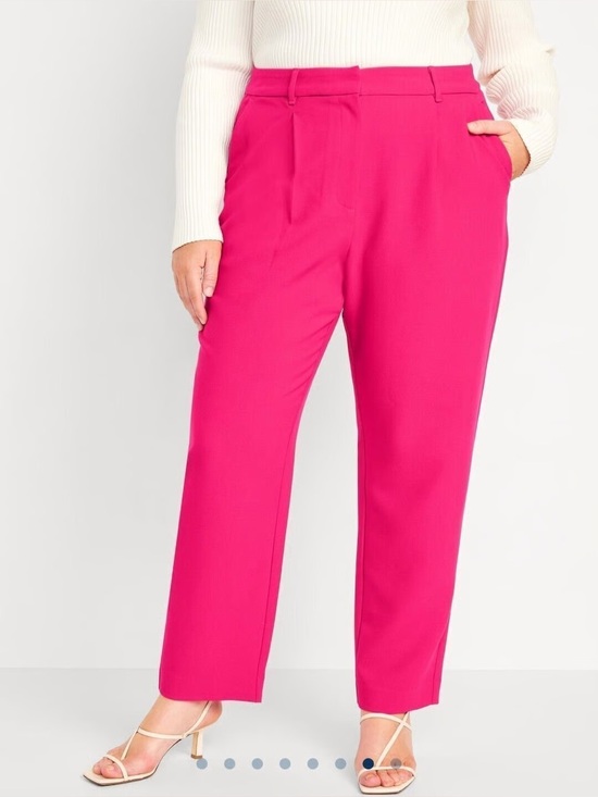 Old Navy Pants - Old Navy Pleated Extra High Rise Taylor Trouser Straight Pants Pink Size XL NWOT